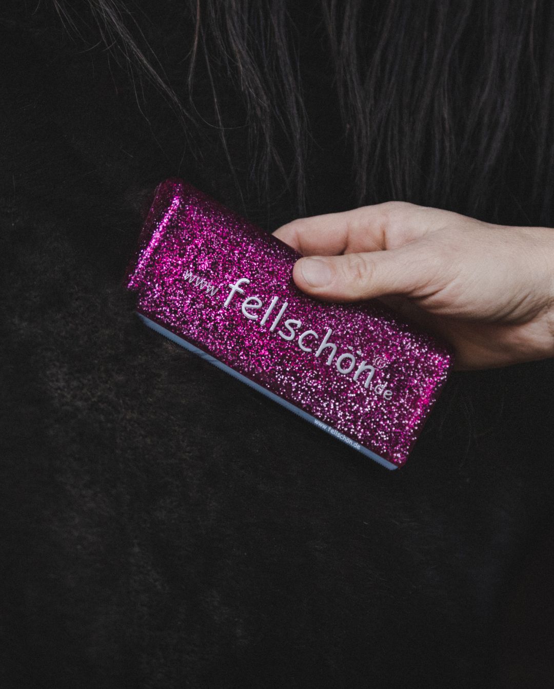 fellschön »Pferdebürste Fellwechselhelfer Glitzer Pink