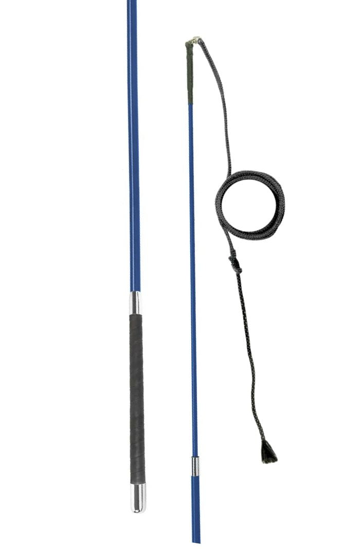 Fleck Longierpeitsche Carbon Teleskop Wickelgriff Blau 200 cm