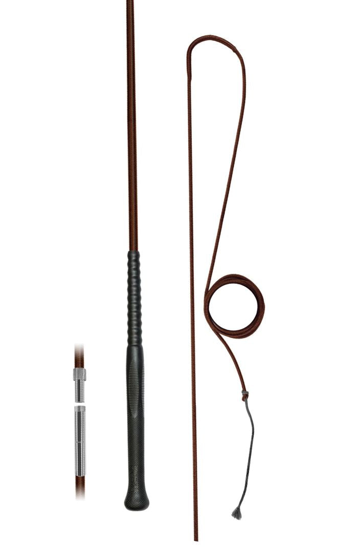 Fleck Longierpeitsche Nylongespinst ERGO-Griff Braun teilbar 200 cm