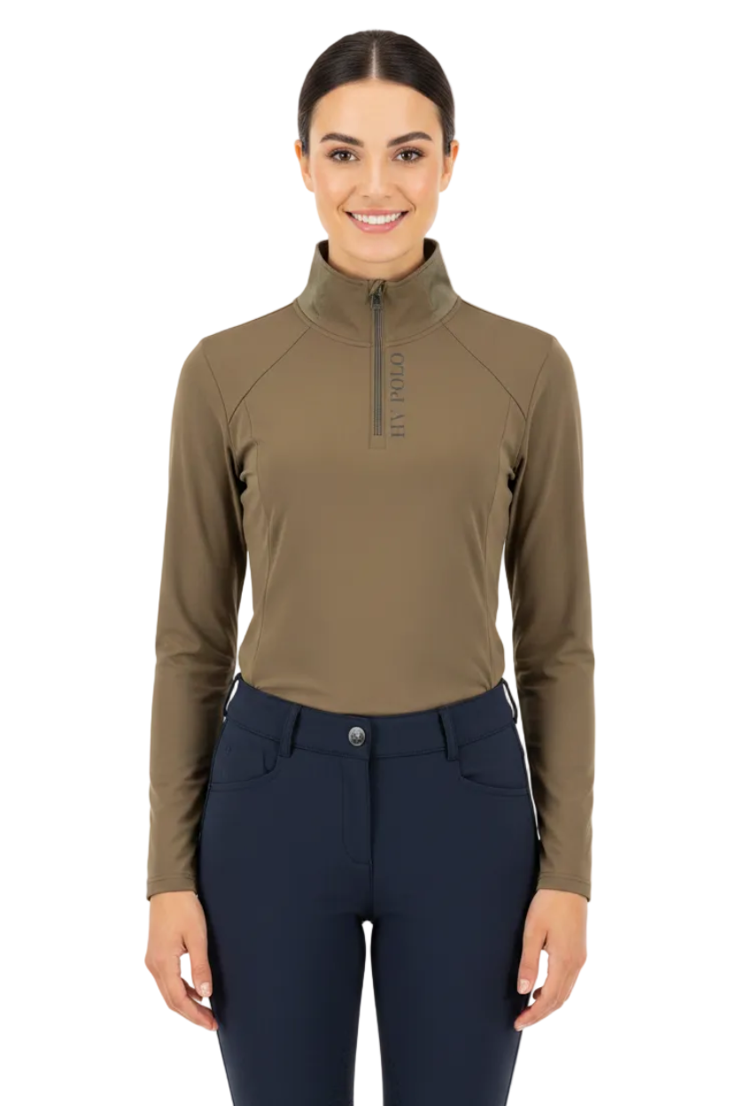 HV Polo Reitshirt langarm HVPDenise Oil Green