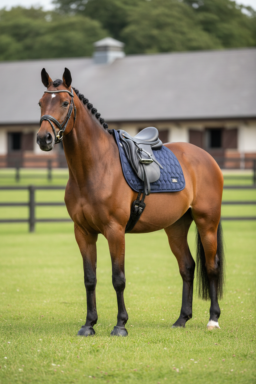 HV Polo Dressage Saddle Pad HVPWelmoed Simple Shine Navy