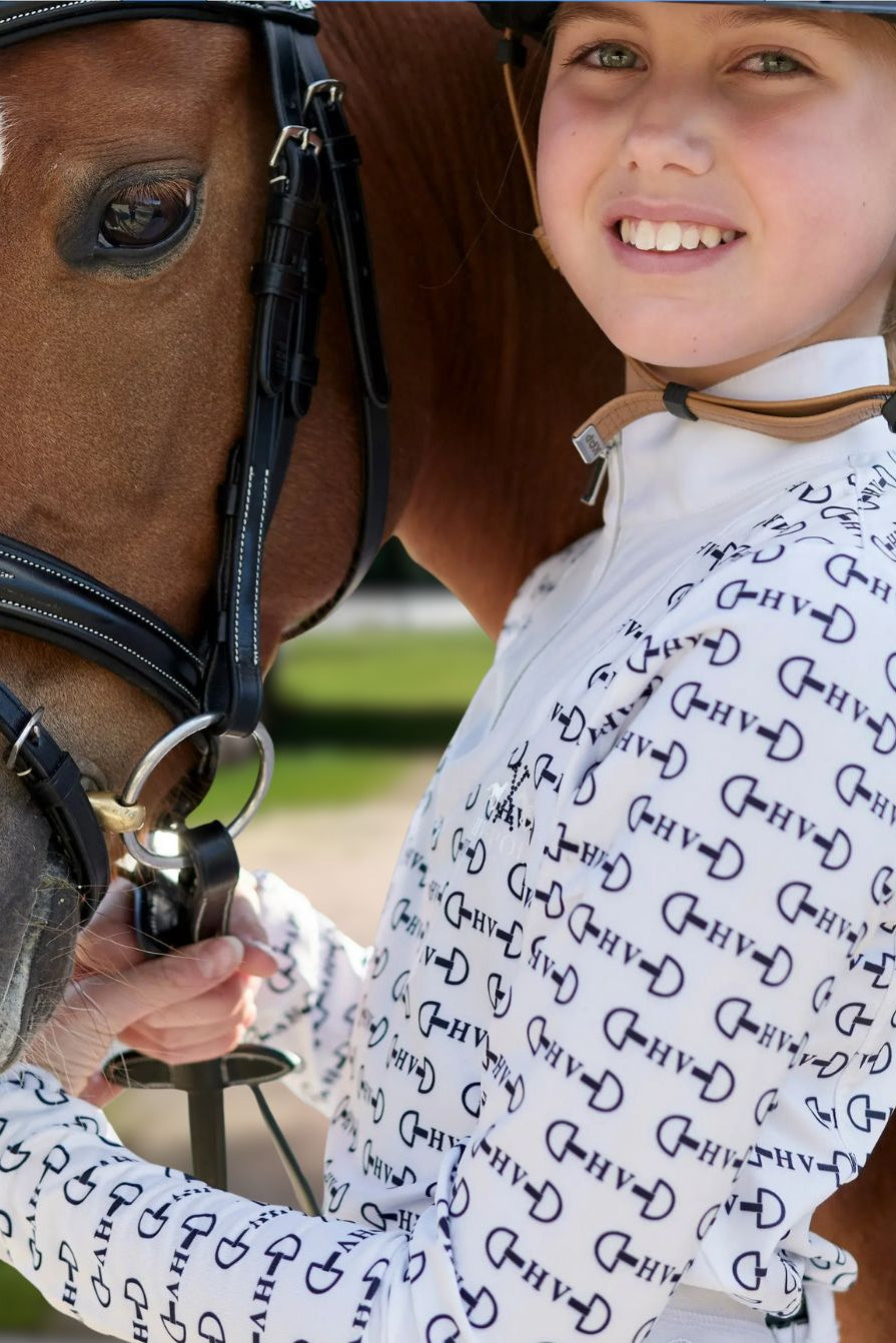 HV Polo Reitshirt Langarm HVPWinnie Weiß