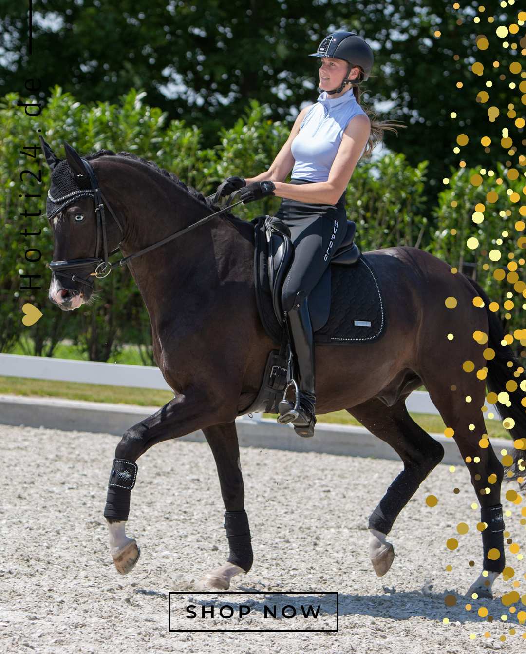 hv polo pferde dressur schabracke june 0802093506-9000 schwarz