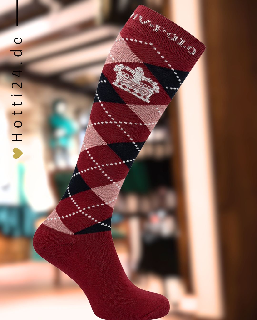 HV POLO »Reitsocken HVPArgyle Deep Red / Navy