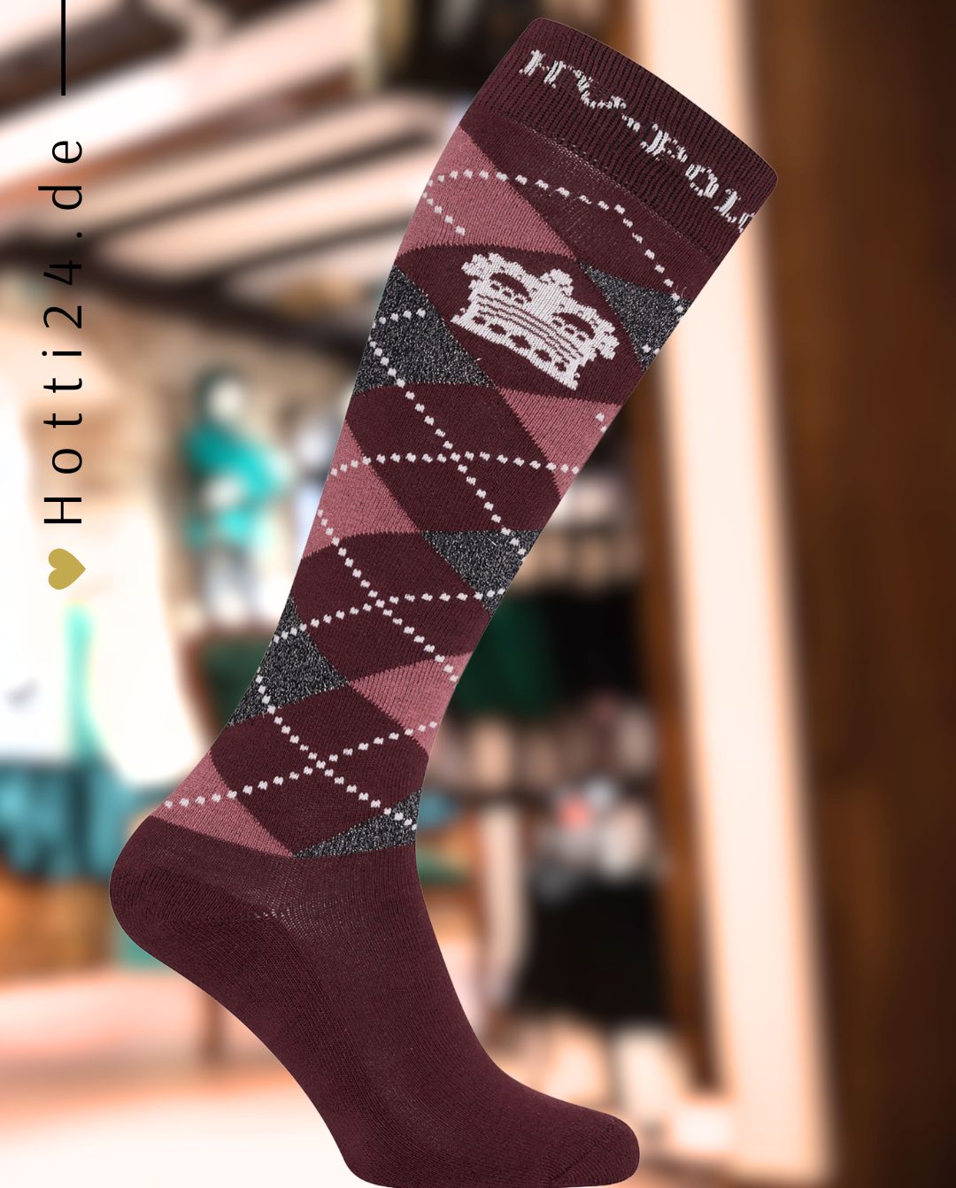 HV POLO »Reitsocken HVPArgyle Dark Berry / Mauve