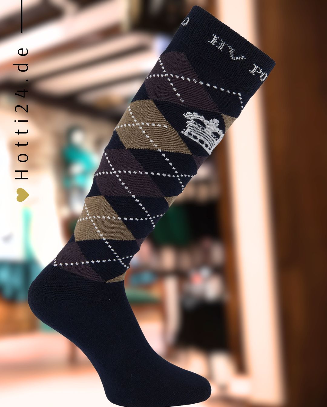 HV POLO »Reitsocken HVPArgyle Navy / Coffee / Taupe