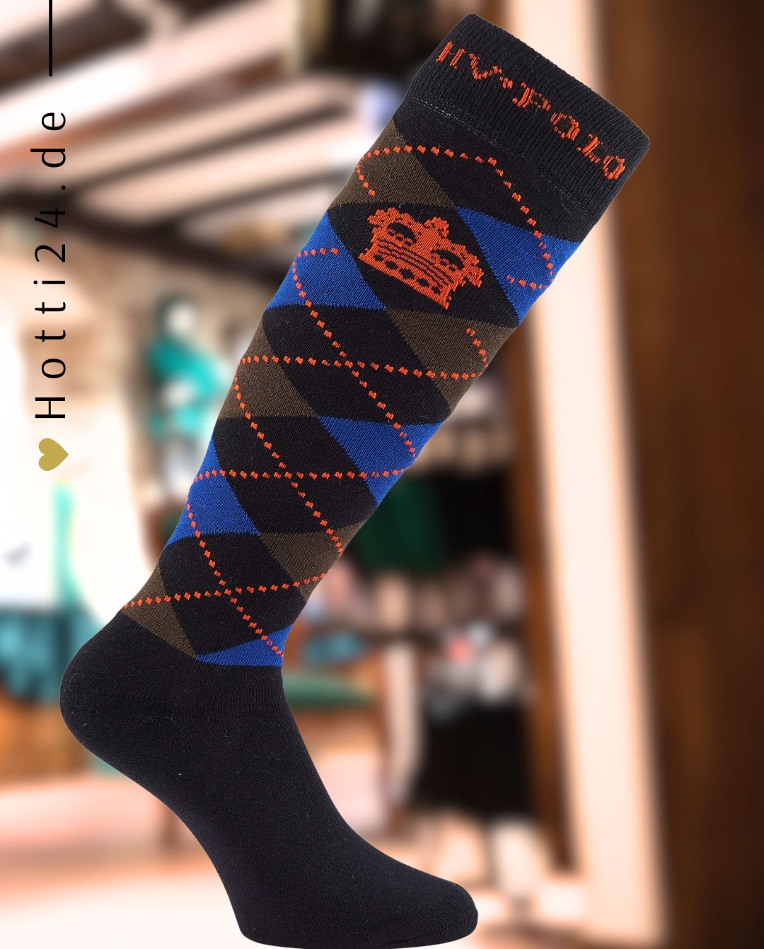 HV POLO »Reitsocken HVPArgyle Black / Orange