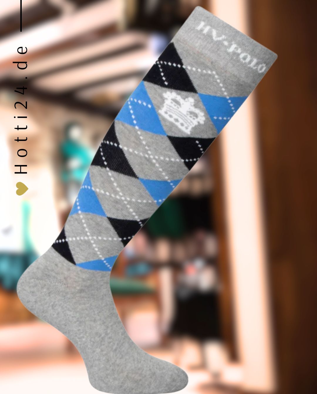 HV POLO »Reitsocken HVPArgyle Grey Melange / White