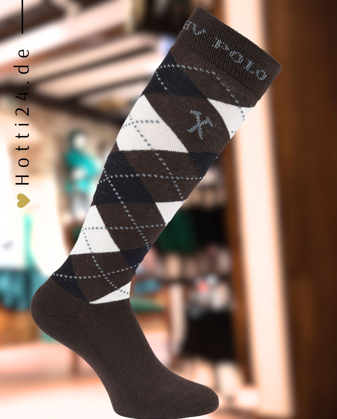 HV POLO »Reitsocken HVPArgyle Coffee Black / Grey Melange