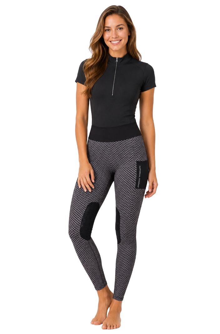 Imperial Riding Reitleggings IRHDiamond KneeGrip Schwarz