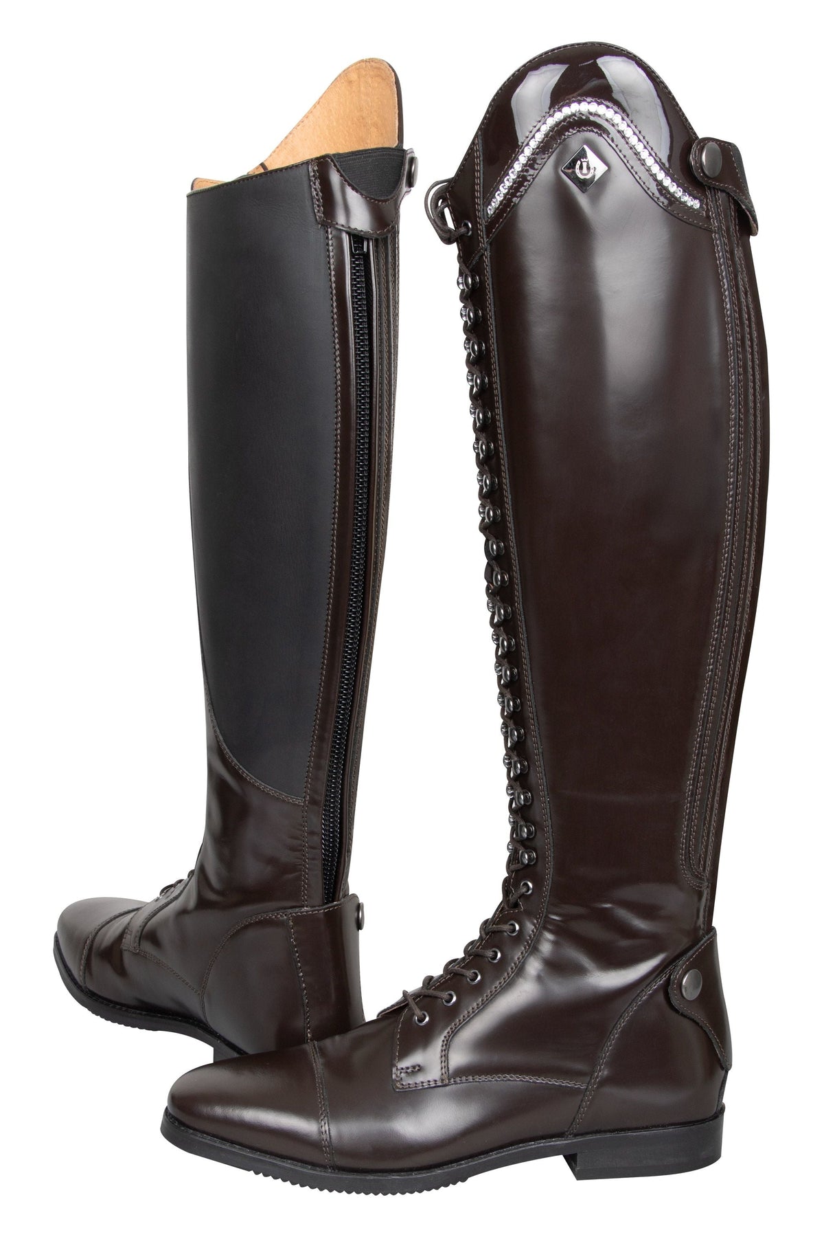 Imperial Riding Damen Reitstiefel IRHOlania Deluxe in Dark Brown eleganter Lederreitstiefel mit hohem Tragekomfort und schlanker Passform für Dressur und Freizeit