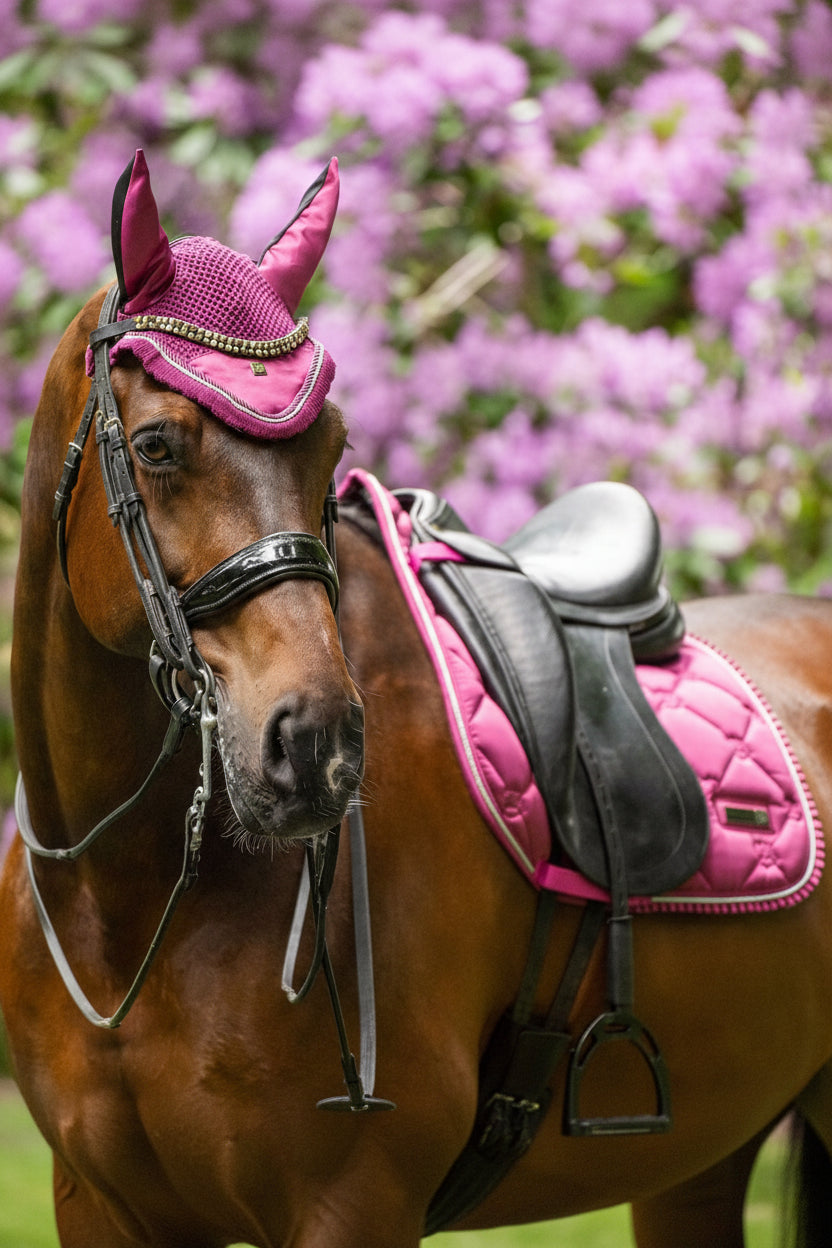 Imperial Riding präsentiert die Dressurschabracke IRH Lovely in der Farbkombination Dark Flower/Pink mit der Artikelnummer ZT78122000-3156. Diese Dressurschabracke vereint Stil und Funktionalität und ist ideal für Dressuraktivitäten. Für weitere Informationen und die Möglichkeit zum Kauf besuchen Sie bitte die Website www.Hotti24.de