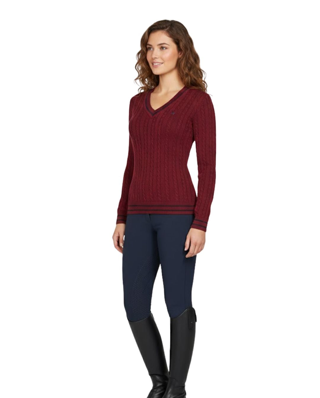 Isabell Werth »Zopfstrickpullover Bordeaux