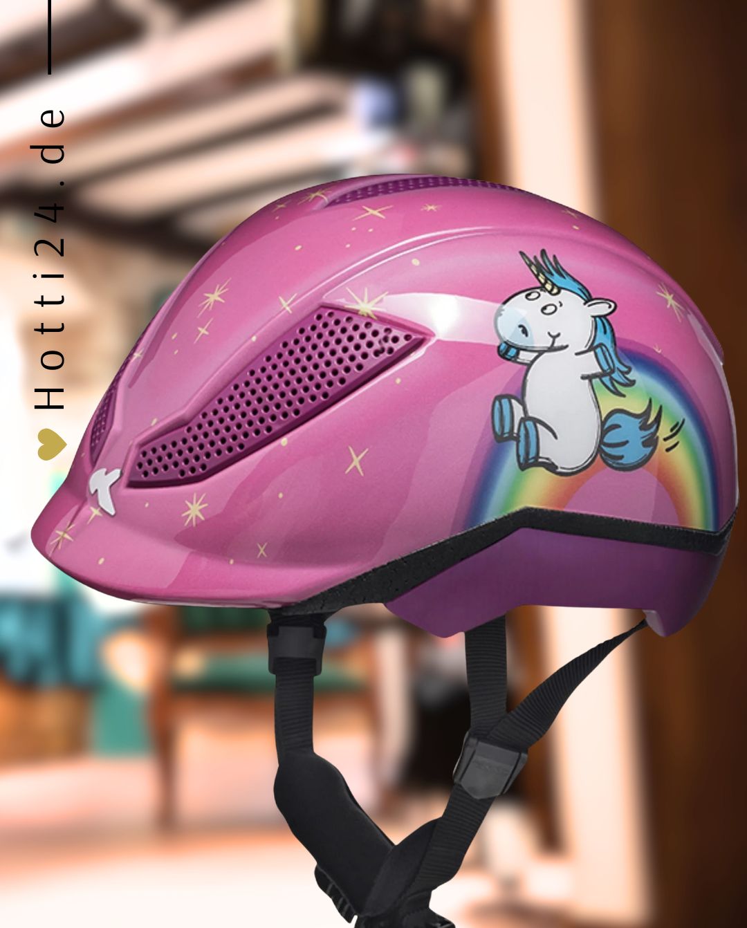 KED »Kinder Reithelm Pina Unicorn,  ist dank smarter Hybrid-Technik sowohl als Radhelm wie auch als Reithelm zertifiziert, was ihn doppelt praktisch macht Artikelnummer 12115569052 erhältlich bei www.Hotti24.de