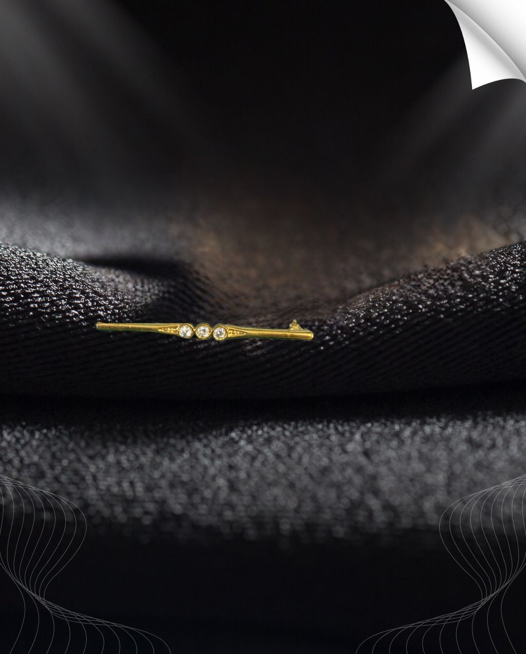 Otto Schumacher »Plastronnadel Swarovski Gold