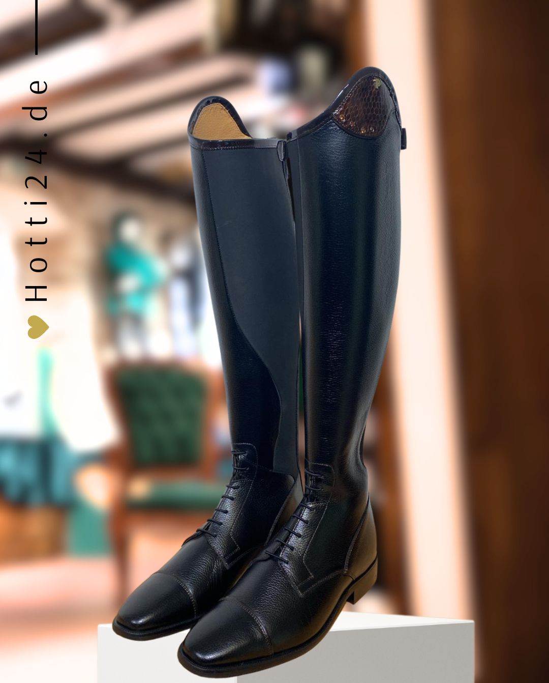 Petrie »Reitstiefel Luca Black Brown Croco