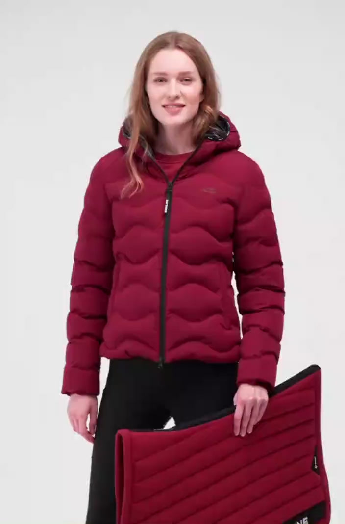 Video Equiline Damen Puffer Jacke Eqcentry Alpine Plum