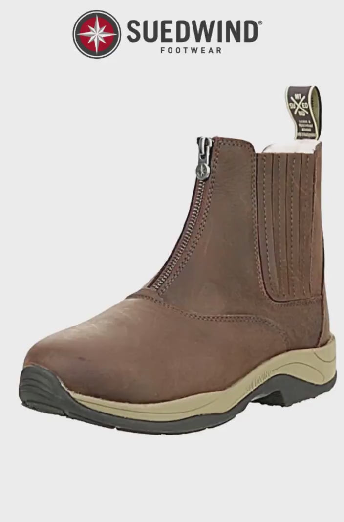 Video Suedwind Winter Stiefelette, Stallschuhe Field FZ Merino Gripftx Braun