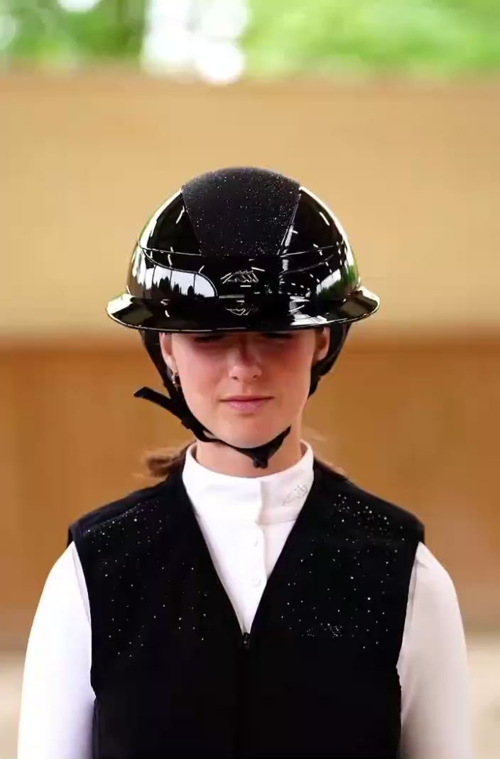 Video Equiline Damen Reithelm Xanto Schwarz Glanz Swarovski