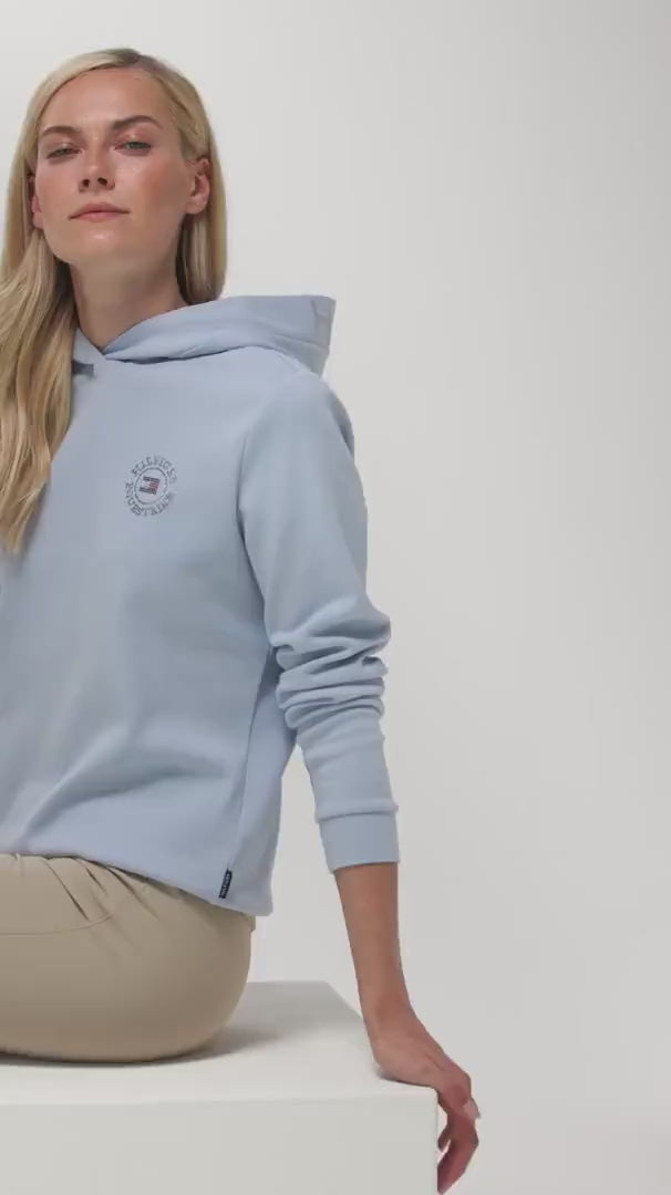 Tommy Hilfiger Equestrian Hoodie Hollywood Rhinestone Sweet Blue