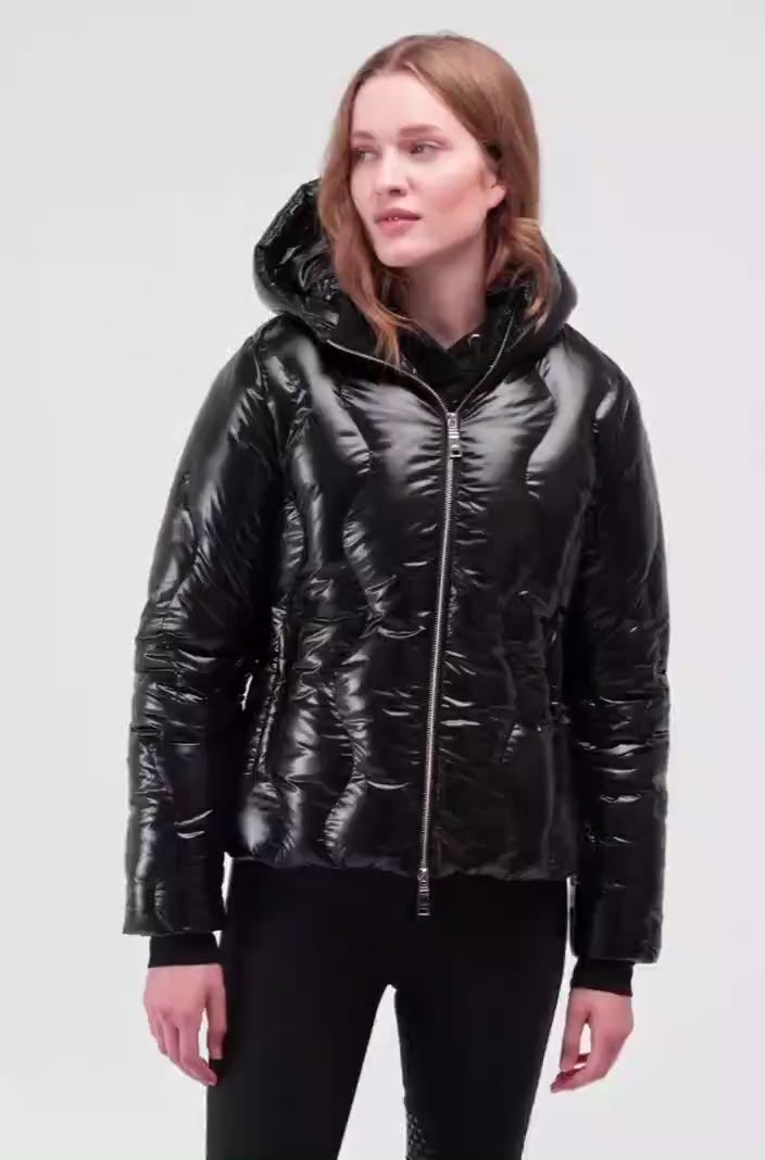 Video Equiline Damen Puffer Jacke Eqglasic Schwarz