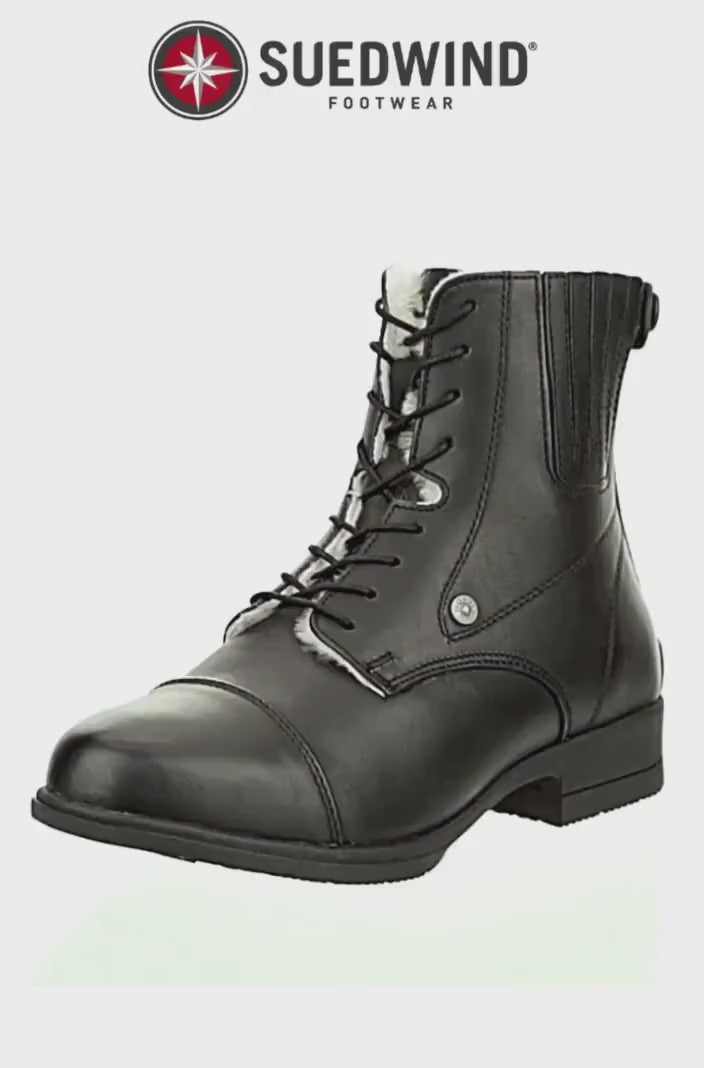 Video Suedwind Unisex Reitstiefeletten Icelock Merino Bz Lace | Back Zip Lace Schwarz