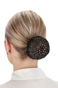 QHP Haarnetz Rhinestone Schwarz/Rosa