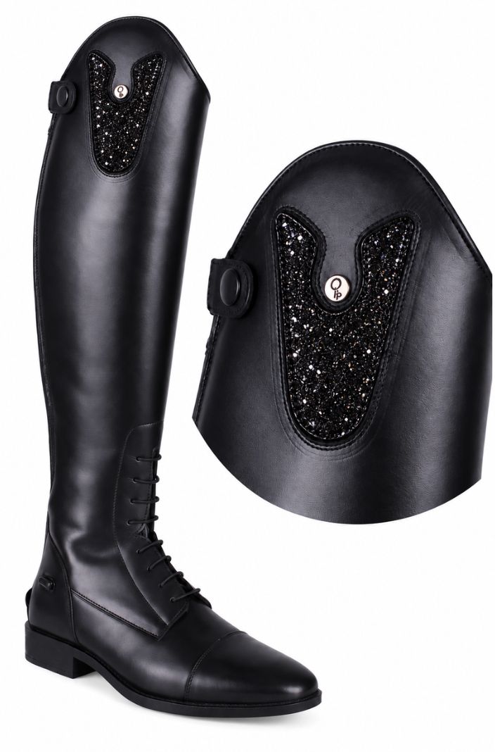 QHP Patches für Reitstiefel Sasha Glitter Schwarz