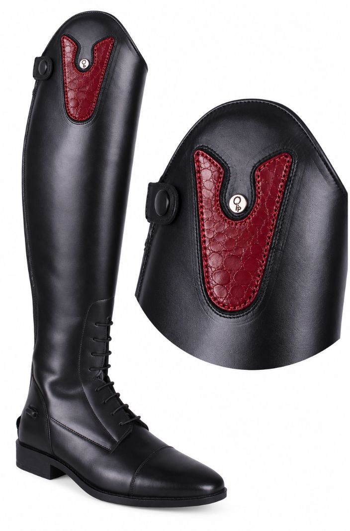 QHP Patches für Reitstiefel Sasha Croco Bordeaux