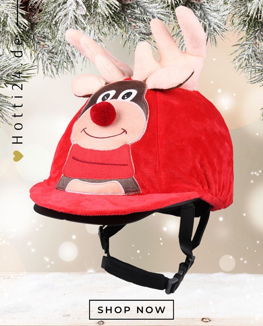 QHP »Reithelm Überzug Weihnachten Rudolph