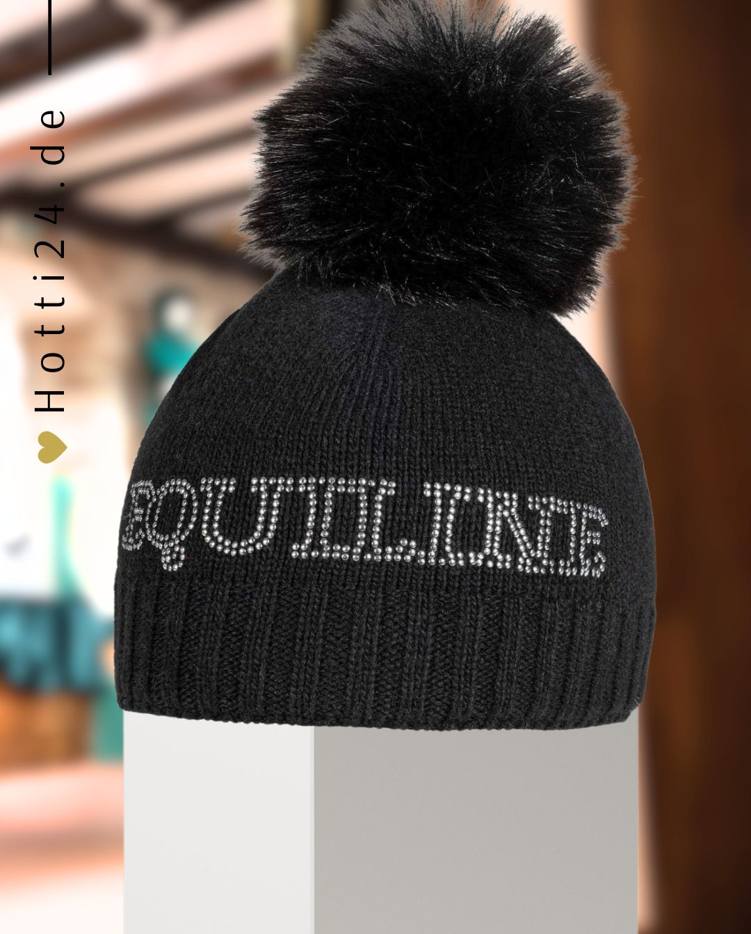 EQUILINE »Mütze Bommel Girog Black