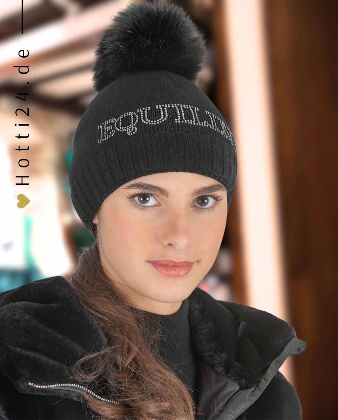 EQUILINE »Mütze Bommel Girog Black