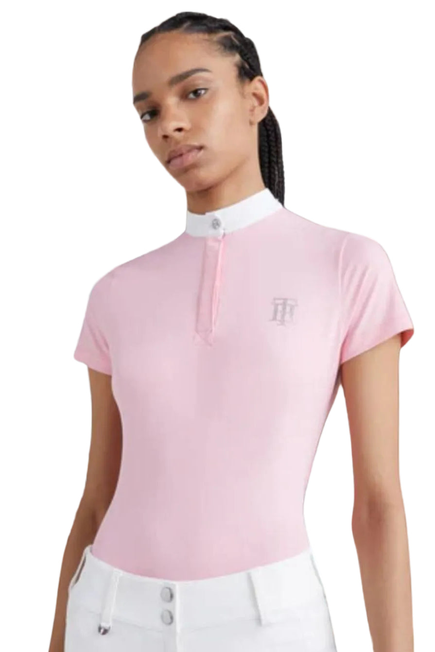 Tommy Hilfiger Equestrian Rhinestone Riding Shirt Classic Pink