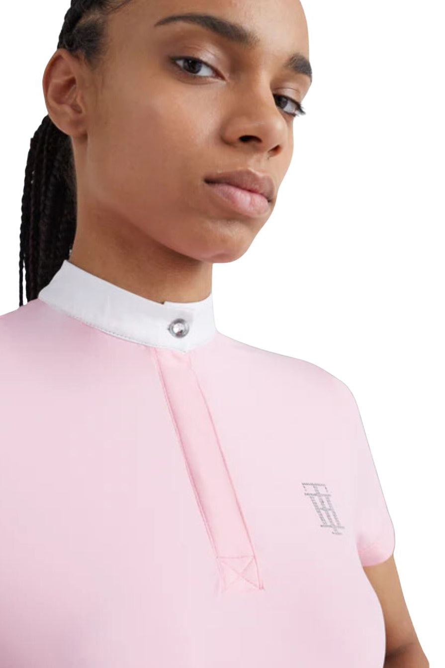 Tommy Hilfiger Equestrian Rhinestone Riding Shirt Classic Pink