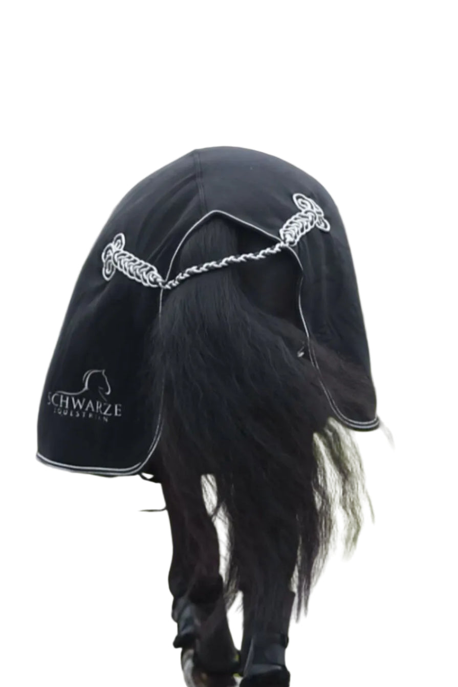 Schwarze Equestrian Abschwitzdecke Schwarz