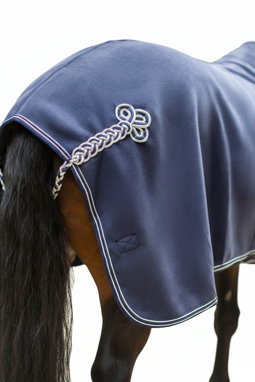 Schwarze Equestrian Abschwitzdecke Blue