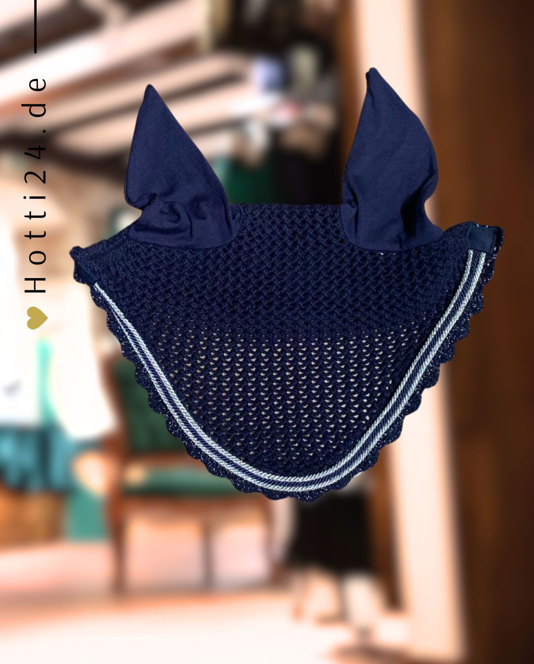 Schwarze Equestrian »Fliegenhaube Navy