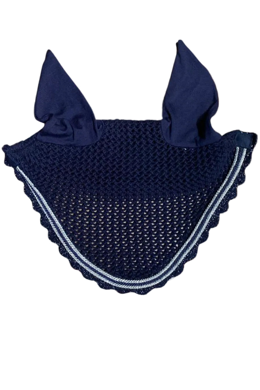 Schwarze Equestrian Fliegenhaube Navy