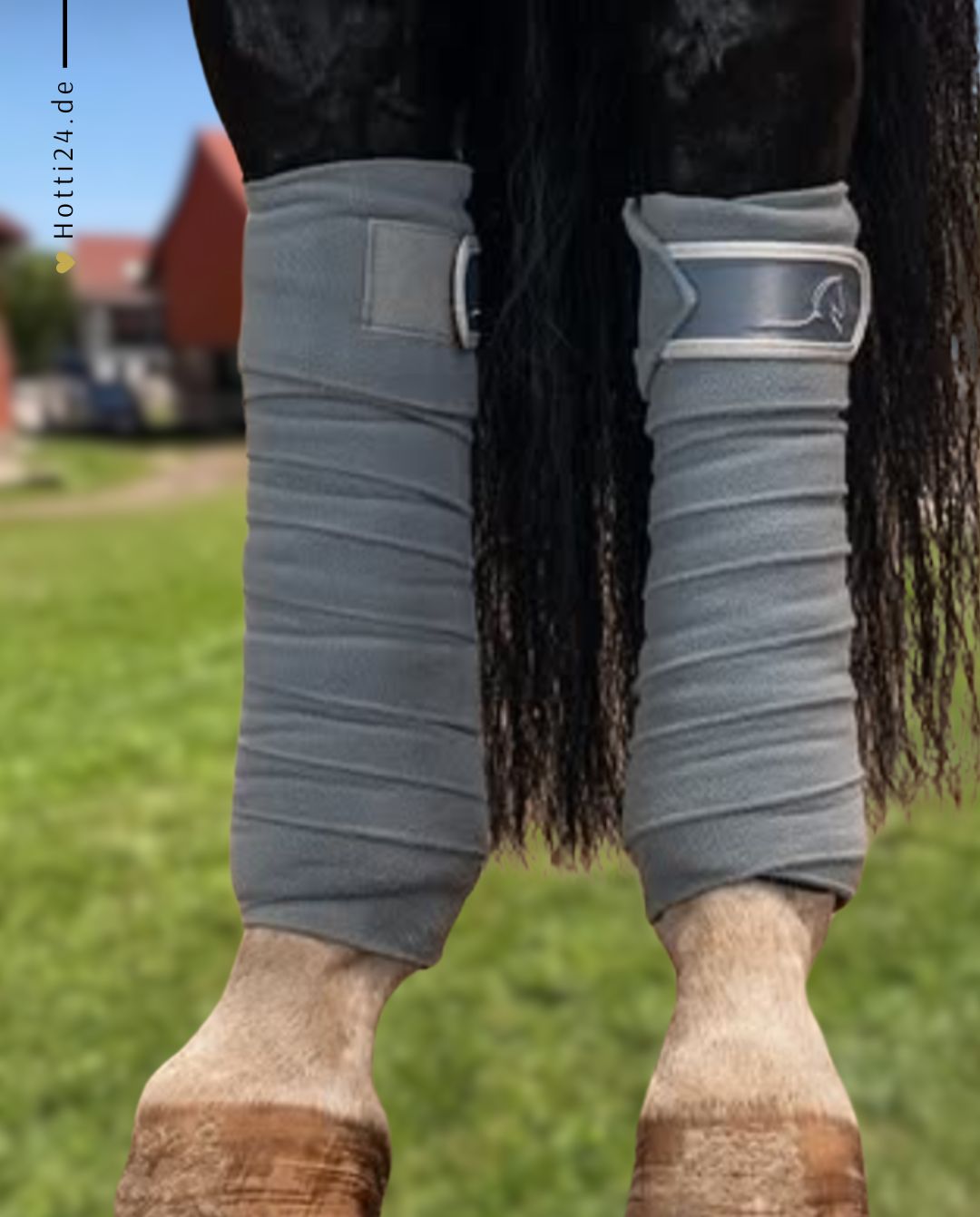 Schwarze Equestrian »Wickelbandagen 4er Set Grey