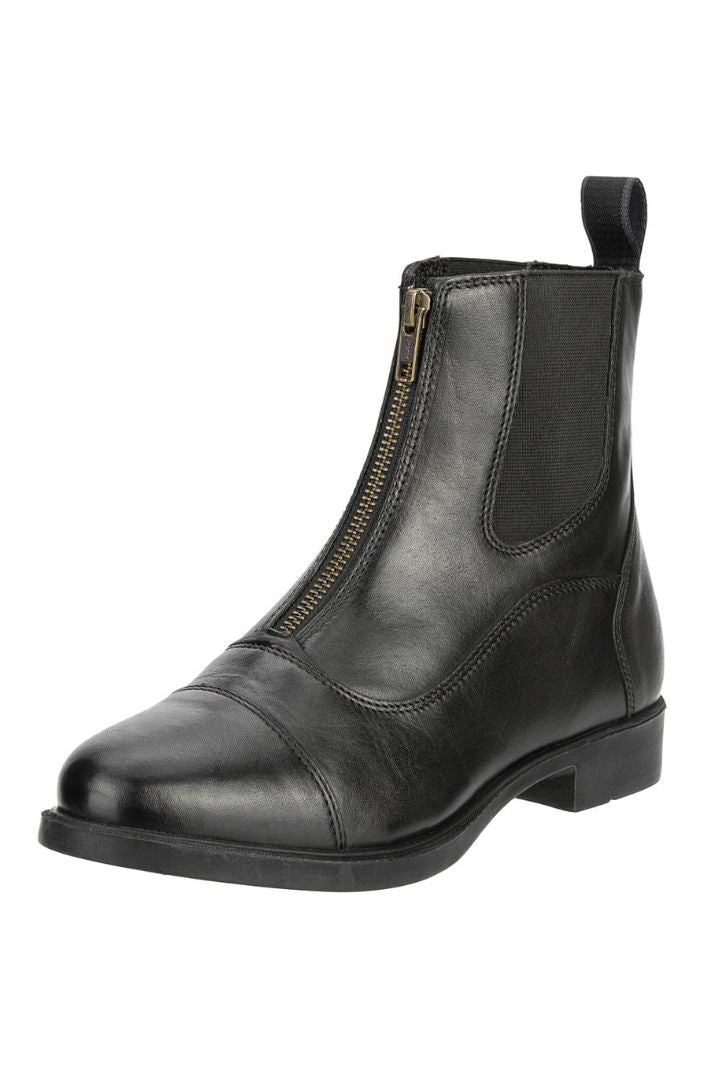 Suedwind Unisex Reitstiefelette Contrace FZ Leder | Front Zip Schwarz