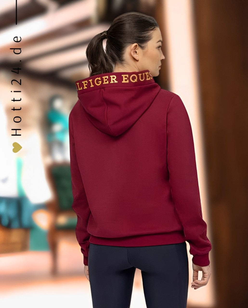 Hoodie Hilfiger Pullover Damen GrÃ¼n Mint Green Sweatshirt Tommy - Main Image