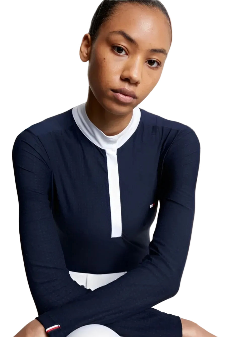 Tommy Hilfiger Equestrian Long Sleeve Riding Shirt Chelsea Long Sleeve Desert Sky