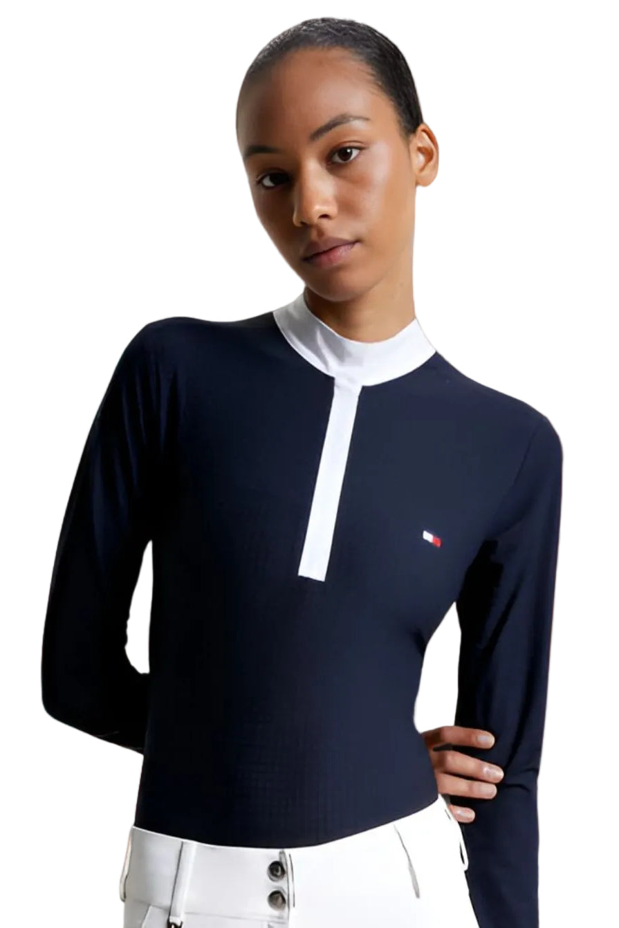Tommy Hilfiger Equestrian Long Sleeve Riding Shirt Chelsea Long Sleeve Desert Sky