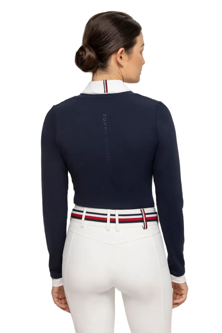 Tommy Hilfiger Equestrian Long Sleeve Riding Shirt Montana Desert Sky