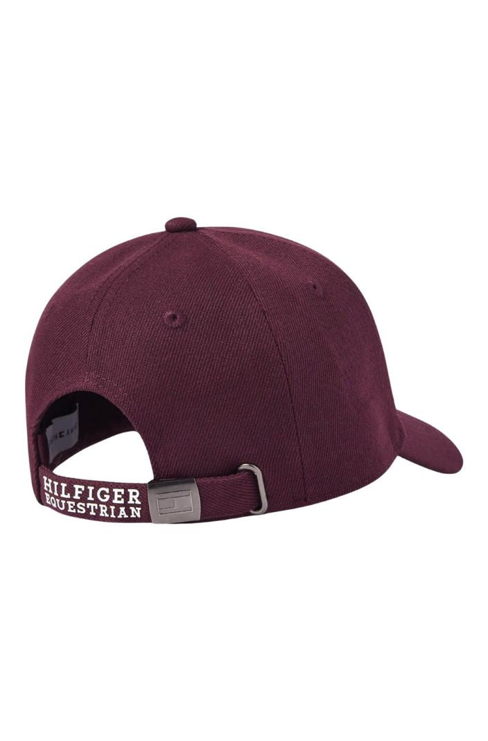 Tommy Hilfiger Equestrian Cap Royce Crest Deep Burgundy