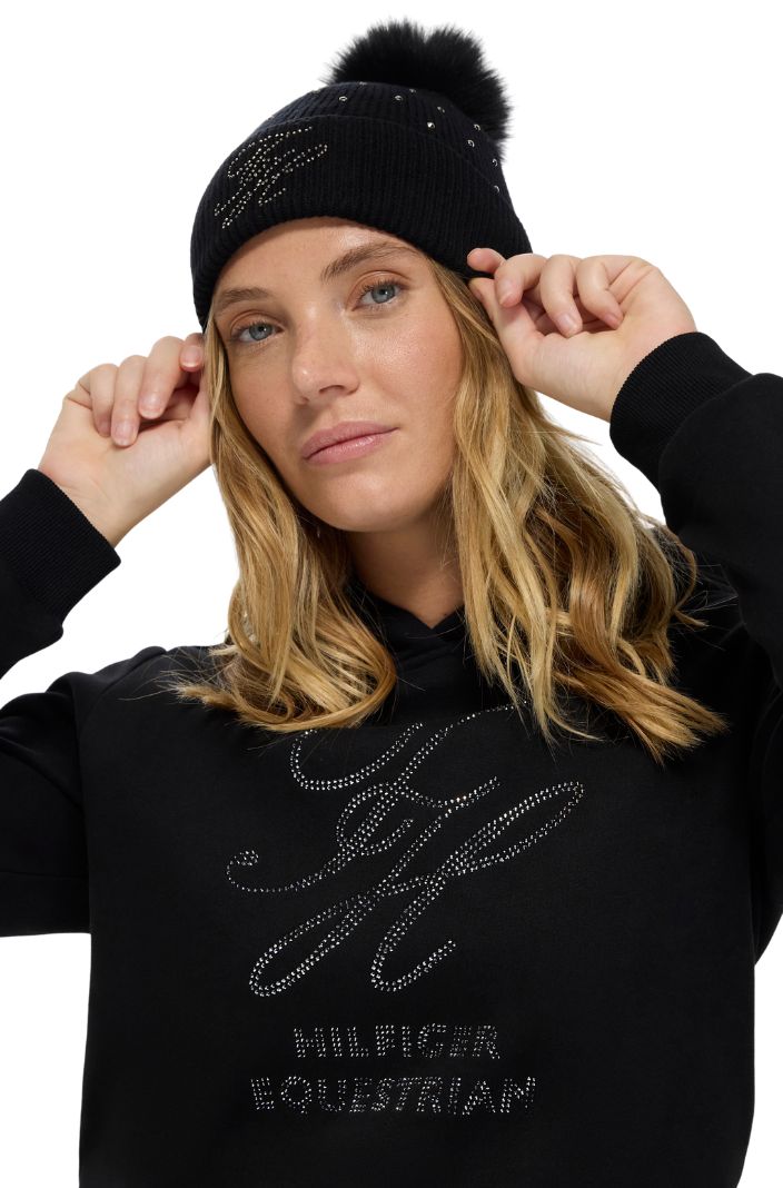 Tommy Hilfiger Equestrian Hoodie Estelle Strass Schwarz