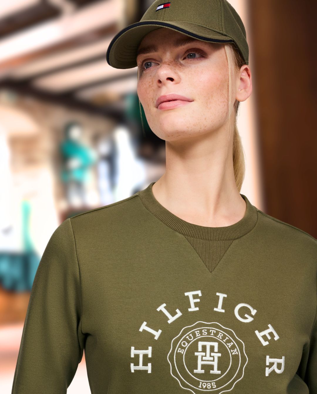 TOMMY HILFIGER »Hoodie Evans Graphik Utility Olive