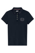 Tommy Hilfiger Equestrian Rhinestone Polo Shirt Black