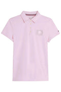 Tommy Hilfiger Equestrian Rhinestone Polo Shirt Classic Pink