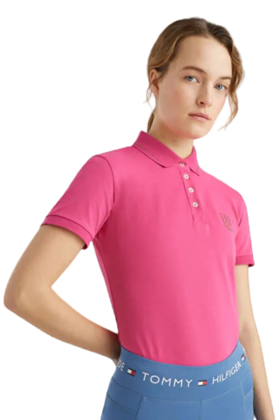 tommy-hilfiger-equestrian-damen-poloshirt-strass-hot-magenta